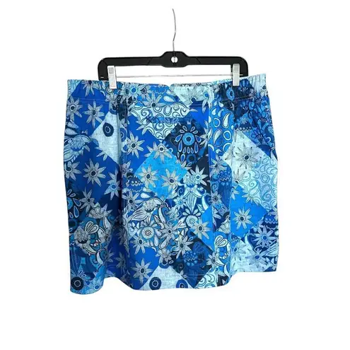 Rip Skirt Hawaii Wrap Skirt Women Size XL Blue Beach Swim Cover Up Tropical