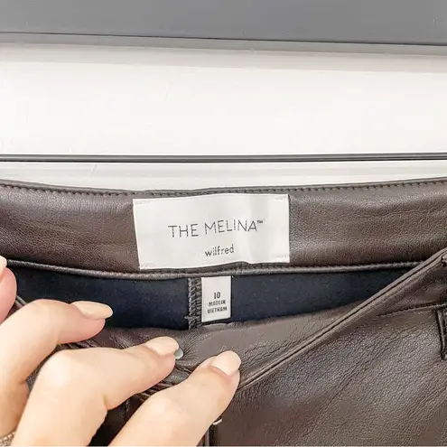 Wilfred NEW Aritzia Melina Vegan Leather Crop Pants Rich Mocha Brown