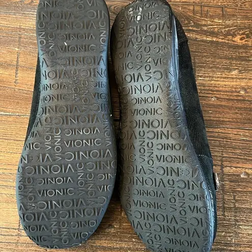 Vionic ALDA Black Snake Print Chain Leather Slip On Driving Loafers Size 6 1/2