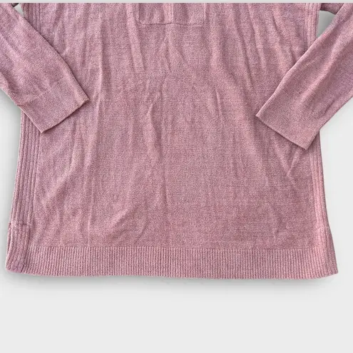 Barefoot Dreams CozyChic Ultra Lite V-Neck Sweater Women's Large Dusty Pink Cozy