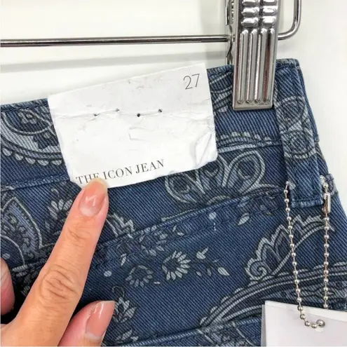 We Wore What The Icon Jean in Paisley Night Sky Size 27 Mid Rise Straight Leg NEW