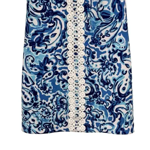 JH Blue and White Lace Applique Sheath Sleeveless Colorful Dress Women's size 4