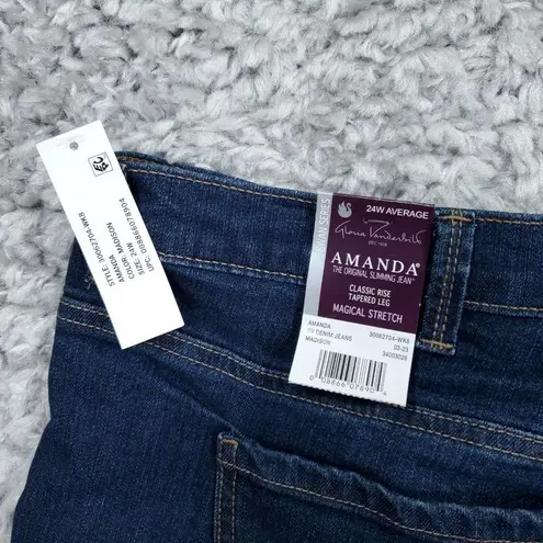 Gloria Vanderbilt  Amanda Tapered Leg Classic Rise Jeans Size 24W Average Blue