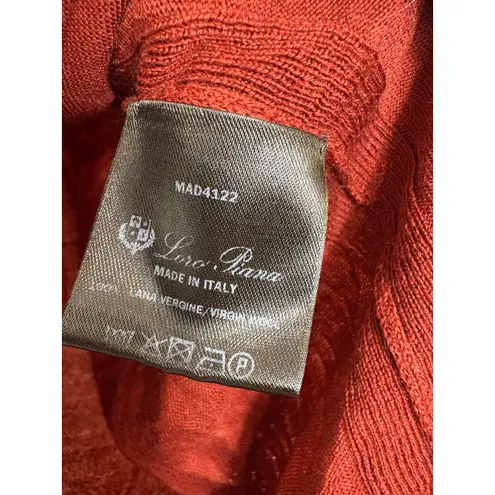 Loro Piana Virgin Wool Rust Orange Lightweight Cardigan Size 38 Quiet Luxury