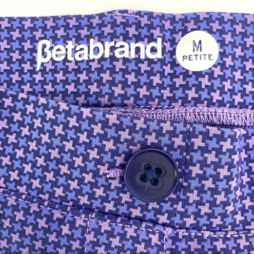 Betabrand Yoga Pants Straight Leg Blue Periwinkle pink Pattern Print Size M