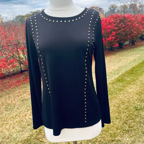 Carmen Marc Valvo Black Top with Gold Studs