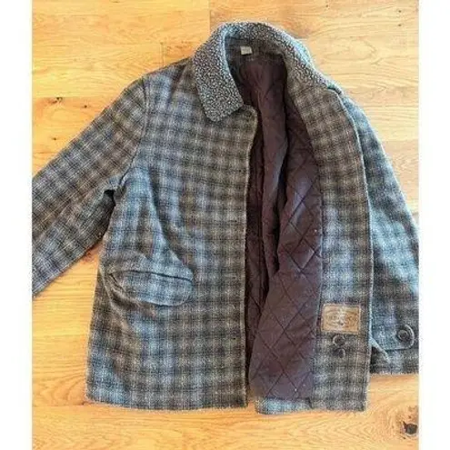 G.H. Bass &Co. Vtg G H Bass & Co Green Plaid Wool Farm Coat / Country Jacket Sz M