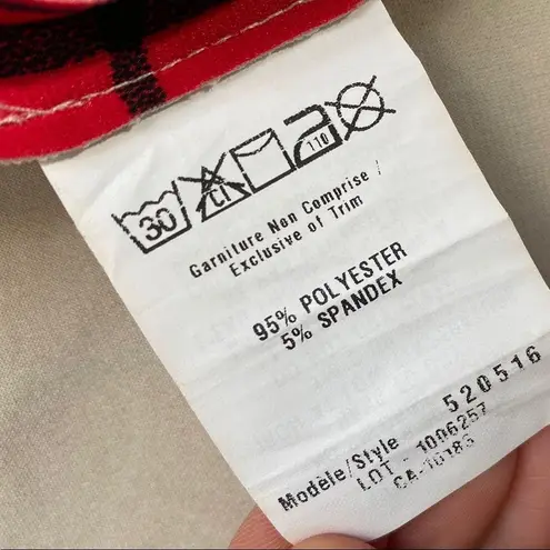 Cartise Red and Black Tartan Cropped Jacket with Zipper Size 4