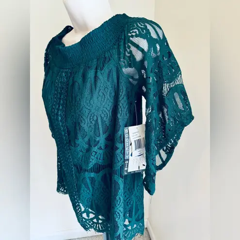 Society Girl  green lace top size Large