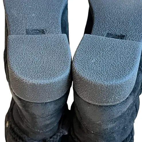 Abeo Blaine Women's Comfort Black Sheepskin Lining Suede Leather Boots Size 7.5