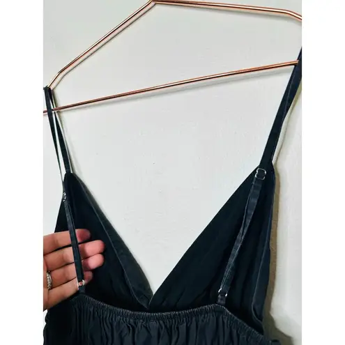 SAU LEE Black 100% Cotton Hourglass Smock Waist Brielle Midi Dress Size US 4