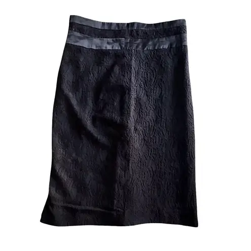 Worthington Women Black Lined Lace Pencil Skirt Elegant Classic Size 10