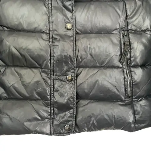 S13/NYC Mercer Black Retractable Hood Faux Fur Trim Down Puffer Coat Jacket S
