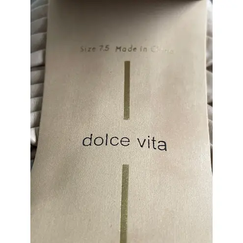 Dolce Vita Nude Chunky Heel Ribbed Sandals Size 7.5 Tan