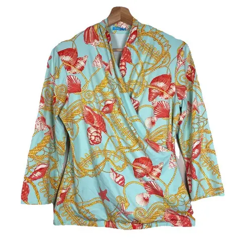 J. McLaughlin Seashell Wrap Top Womens Catalina Top Size Small Resort Beach Rope