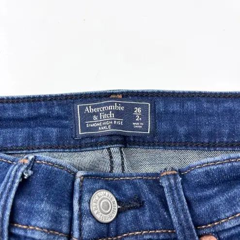 Abercrombie & Fitch  Simone High Rise Ankle Jeans with Sporty Stripes Size 26