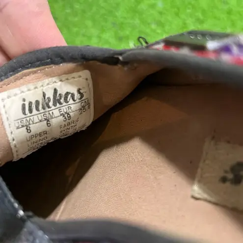 Women’s Inkkas Slip Ons SZ 8 Southwest Aztec Pattern Espadrille EUC summertime Gray