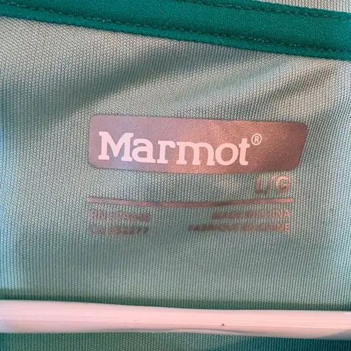 Marmot Womens Long Sleeve Top Activewear Athletic Teal Patterned Large