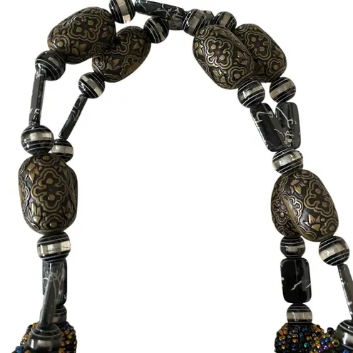 Vintage Expressions NYC Embellished Black Rhinestone Beaded Evening Handbag Fall