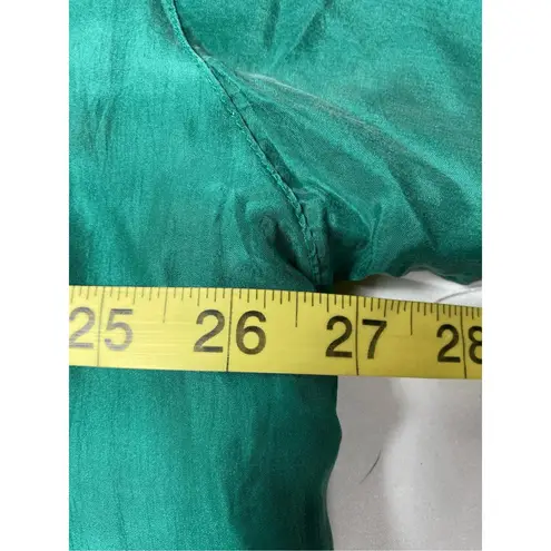 Vintage Casanova Italy Green Silk Track Jacket with Color Blocks XL Blue