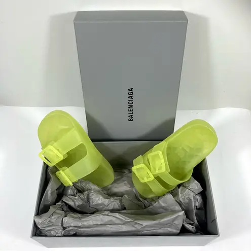 Balenciaga Mallorca Jelly Slide Sandals Neon Yellow Size 6 US 36 EU 656937W2DZ2