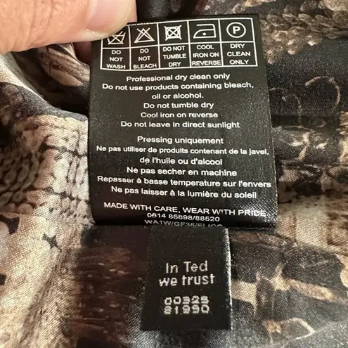 Ted Baker  London Black Wool Blend Sheath Dress‎ Size 4 Cap Sleeve V-Neck