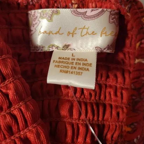 NWT Band of the Free Floral Crop Top Bohemian Summer Vacation Festival S… Red Size L