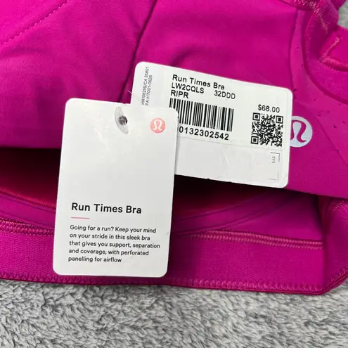 Lululemon Run Times Bra Ripened Raspberry (RIPR) Size 32DDD NWT *Adjustable*