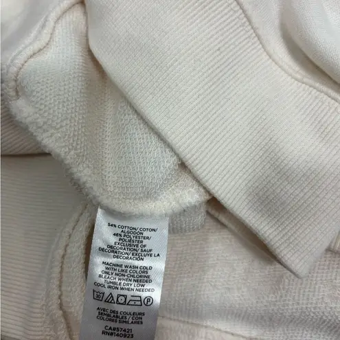 Lou & grey Embroidered Star Sweatshirt Long Sleeve Soft Creme Relaxed Sweater