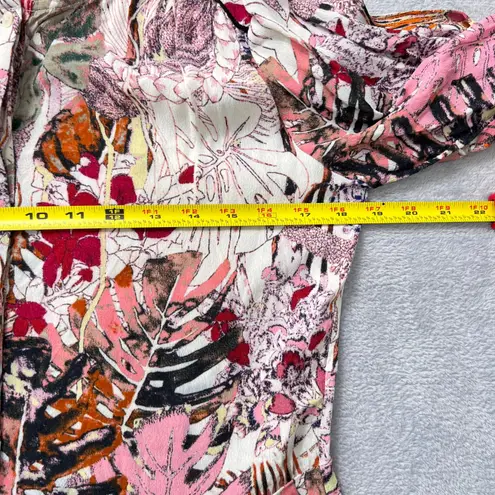 Coster Copenhagen Floral Print Dress Pink Orange Boho Pockets Long Sleeve 38 M Size 8