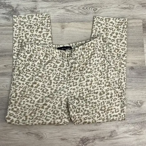 Amanda & Chelsea Tan & Off White Animal Print Cropped Pants Size 4