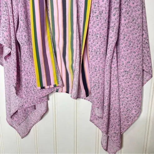 ADYSON PARKER Women's Print Block Kimono 60 Pink Size M