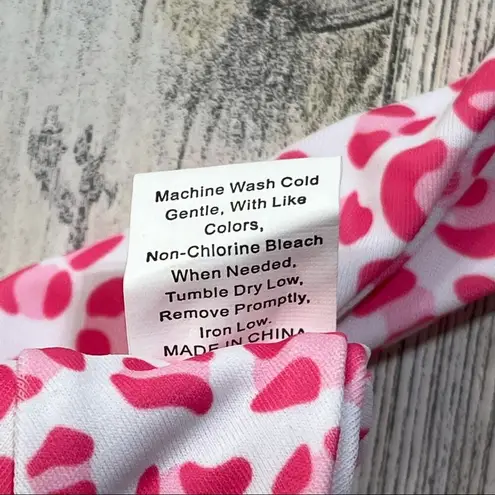 None Leopard Print Bikini Swimwear with Cover-Up Tie Side Skirt