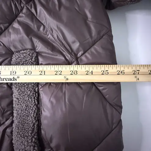 NWT Koolaburra by UGG Womens Sherpa Mixed Media Puffer Jacket Sz XXL Brown