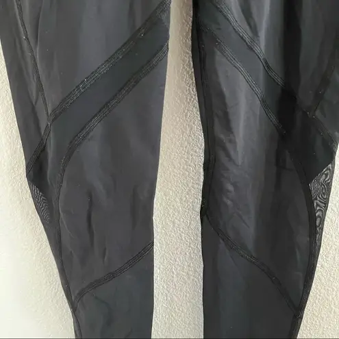 Michi Back Active Leggings Workout Mesh Paneling Nylon Spandex Small