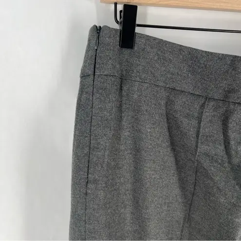 Escada Flannel Ponte Knit Virgin Wool Cashmere Blend Side Zip Tapered Leg Pants Gray Size L