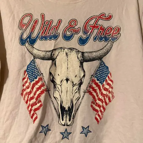 Zutter USA Flag Bull Skull Graphic Tee Medium