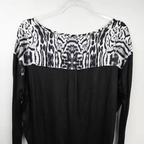 Thomas Wylde Black White Silk Long Sleeve Blouse Dress Neo