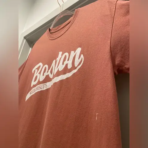 Full Tilt Tilly's Faded Burgundy Red Boston Retro Women's Oversized Graphic Tee