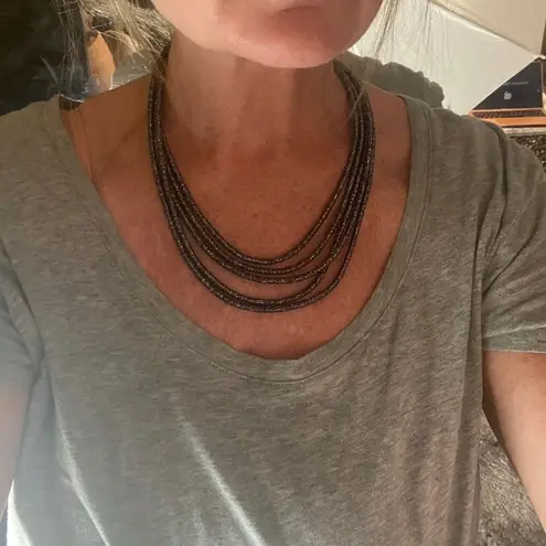 Amrita Singh Siena 5 Strand Gunmetal Necklace