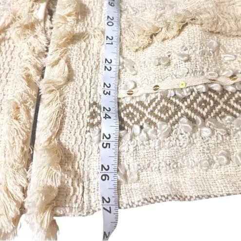 Boutique Oversized Trendy Ivory Knit Boho Jacket