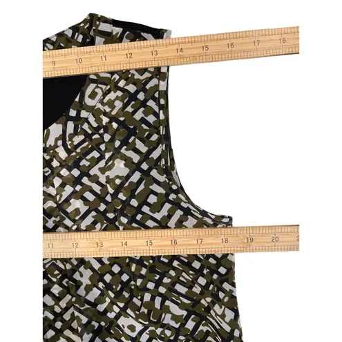 Dana Buchman Black and Olive Sleeveless Blouse Women's Size M Career Normcore