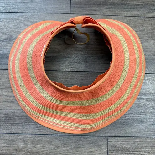 San‎ Diego Hat Company Roll Up Visor Women's One Size Striped Orange Bow Closure thumbnail 2