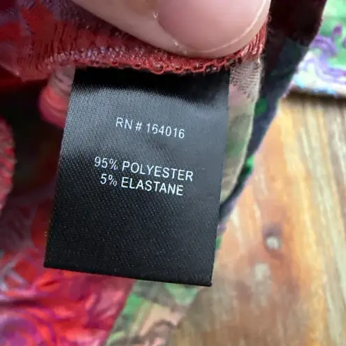 Women's Caleaas Top Petite XL Red Green Tie