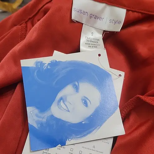 Susan Graver Spice 3/4 Trench Coat Lightweight Whipstitch Looks Like Suede Sz. S