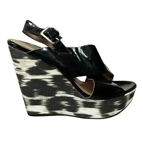 BCBGeneration BCBG GENERATION BLACK PATENT‎ LEATHER WEDGE WOMEN'S SIZE 8