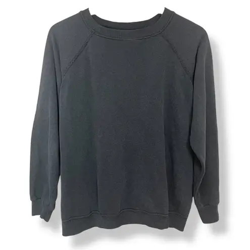 Vintage Patchwork Sweatshirt Black Size Large Quilt Patch One