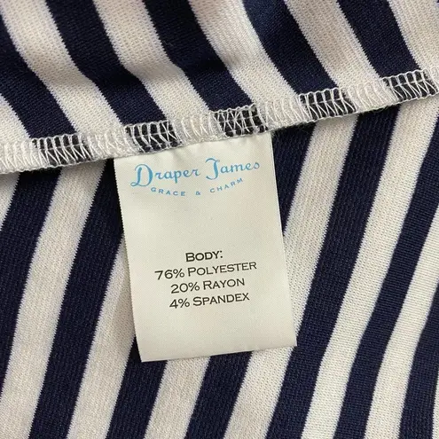 Draper James Draper James Stripe Ponte A-Line Dress Navy Coral