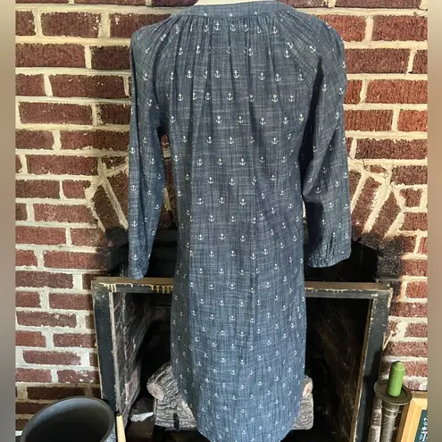hatley denim Nautical Anchor Print shirtdress Blue Size M