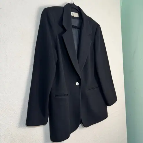 Cathy Daniels Cathy Daniel’s 90's VTG Black %100 Wool Blazer Jacket Women's 12 Dark Academia